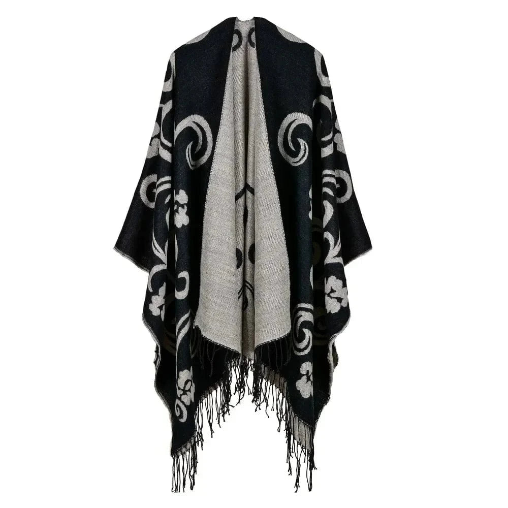 Poncho Coton Motifs Bariolés