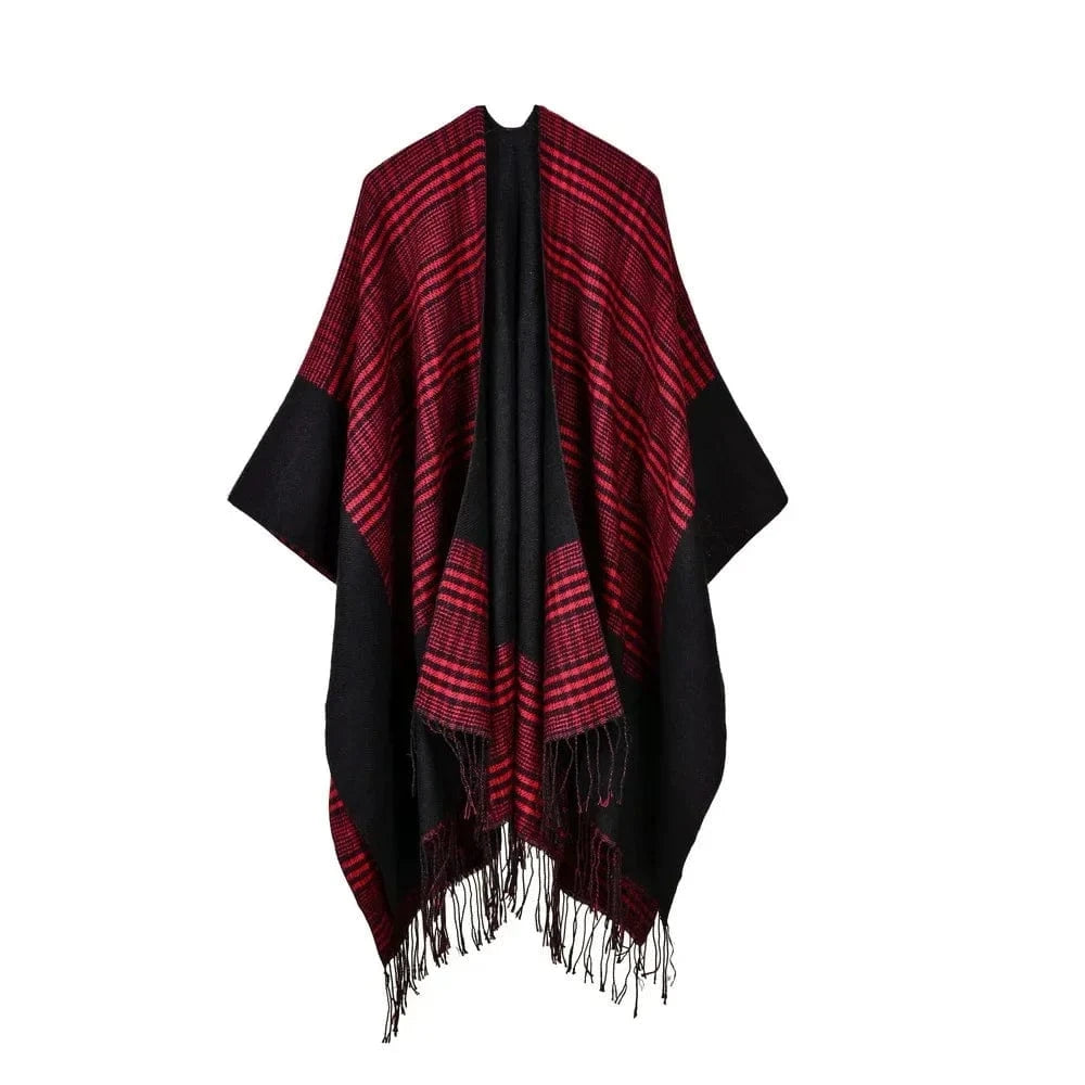 Poncho Coton Motifs Bariolés