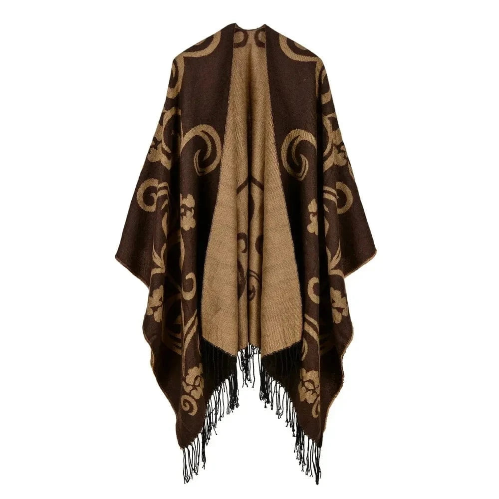Poncho Coton Motifs Bariolés