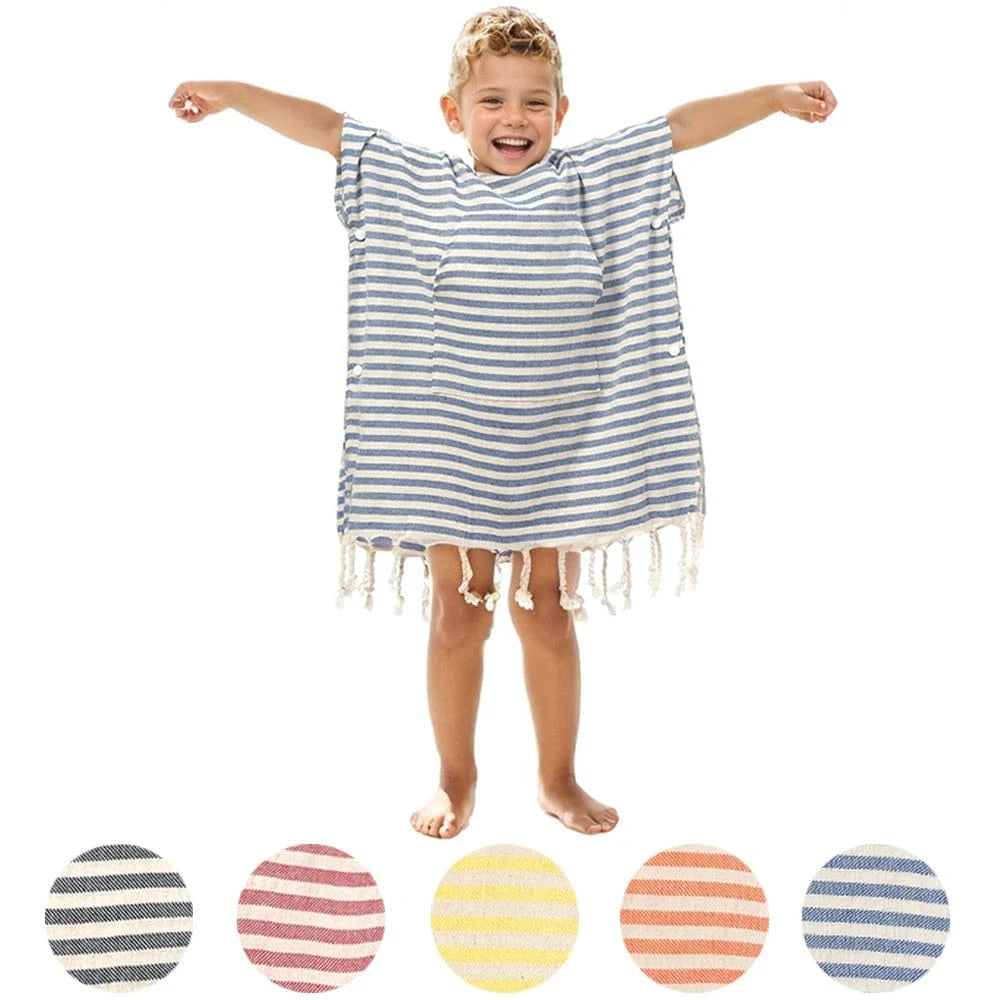 Poncho de Bain Bébé à Rayures