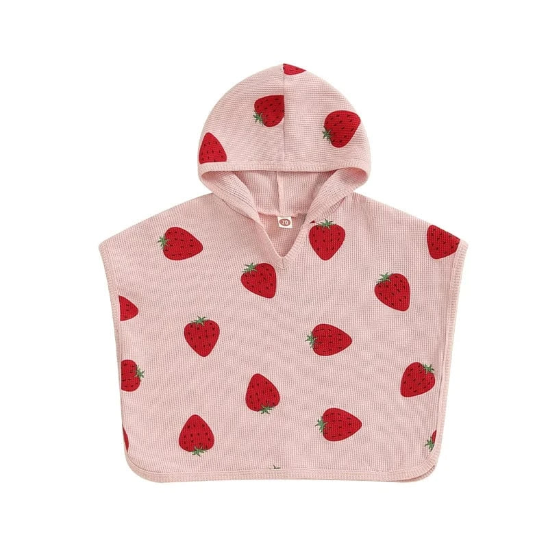 Poncho de Bain Bébé Fraise