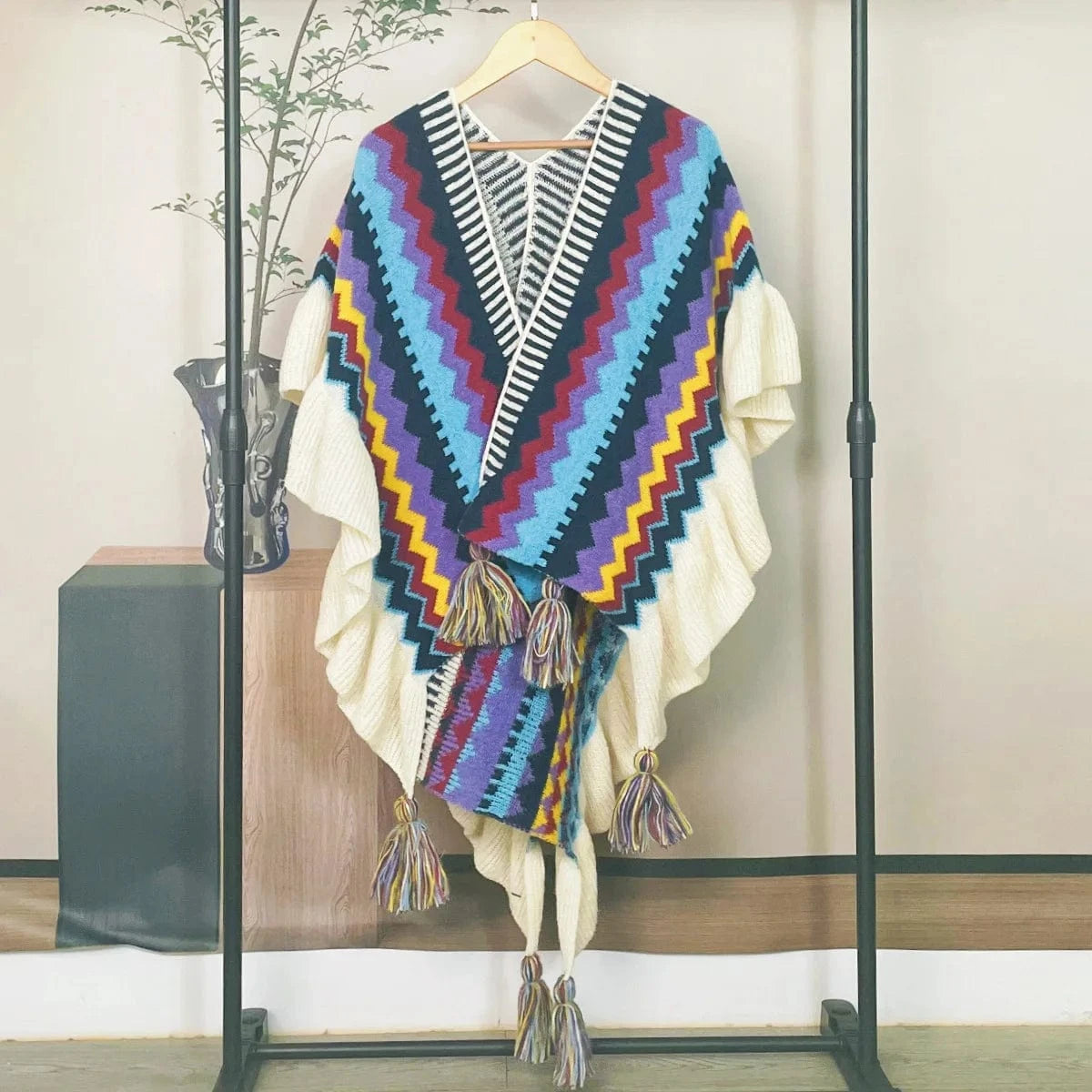 Poncho Ethnique Femme
