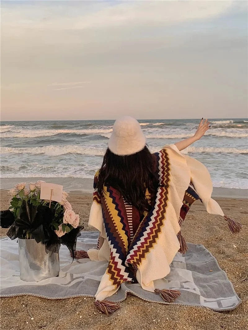 Poncho Ethnique Femme