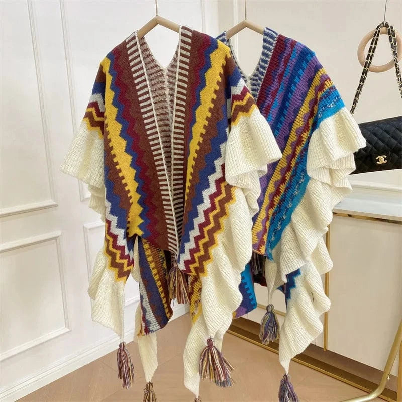 Poncho Ethnique Femme