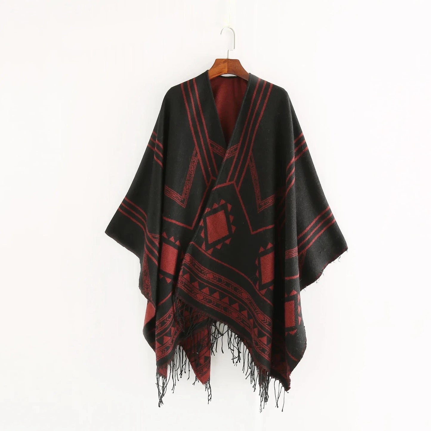 Poncho Ethnique Frange