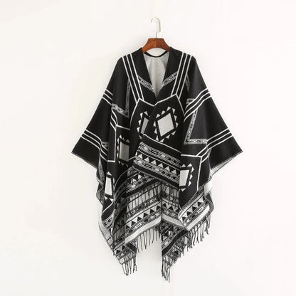 Poncho Ethnique Frange