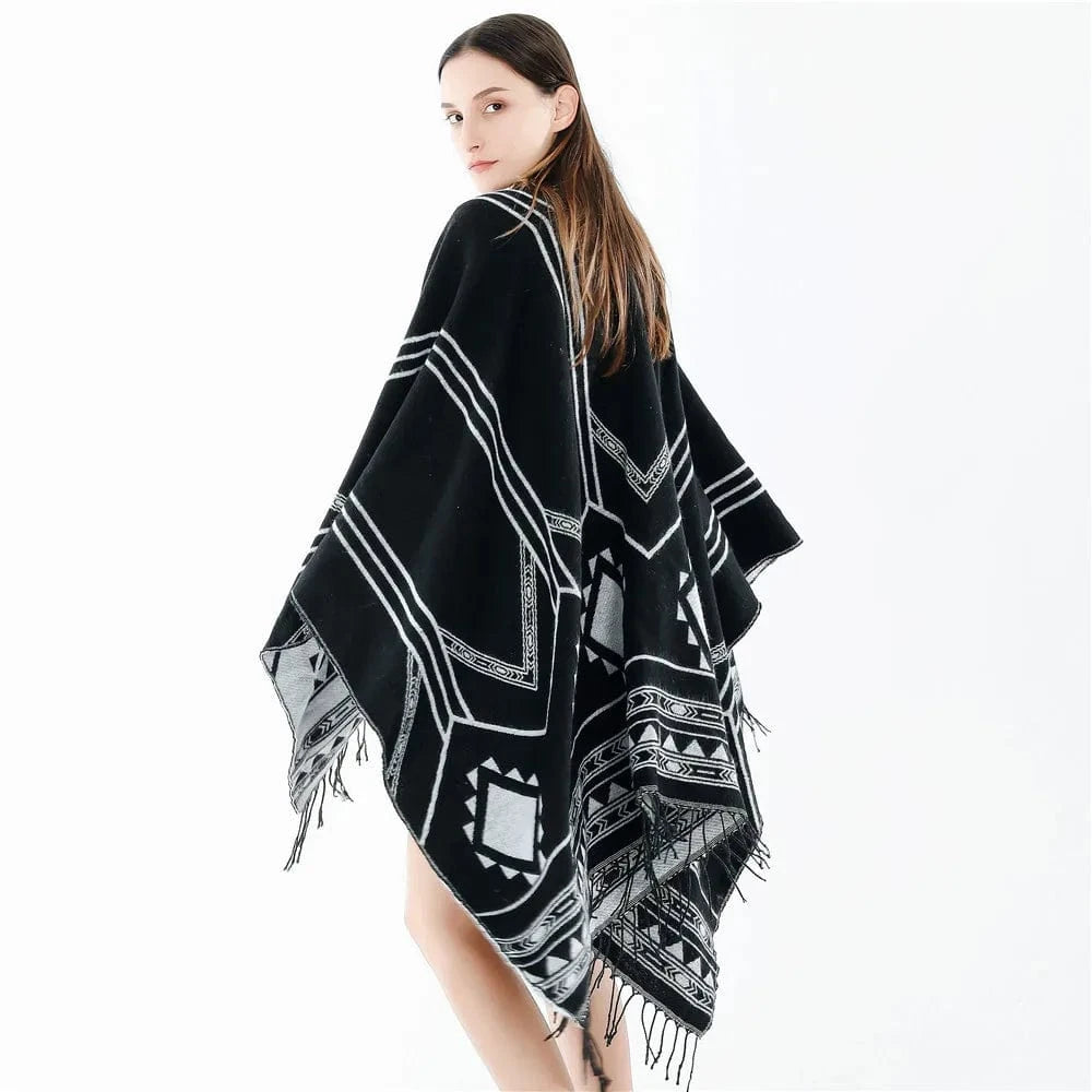Poncho Ethnique Frange