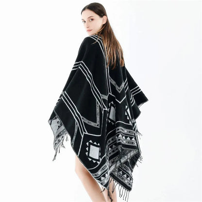Poncho Ethnique Frange