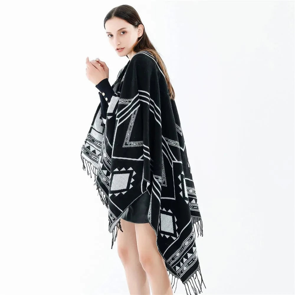 Poncho Ethnique Frange