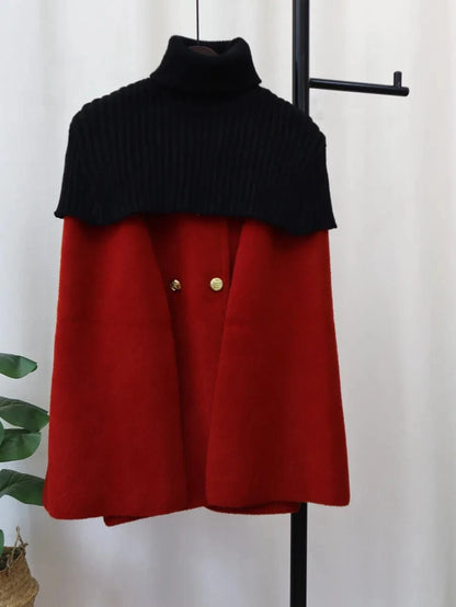 Poncho Femme Cachemire Bi-ton