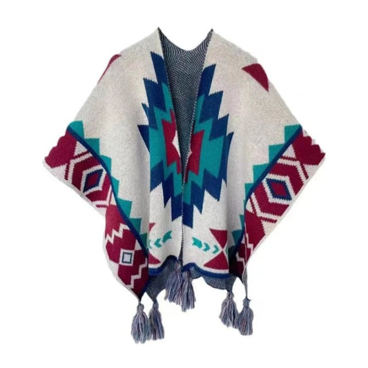 Poncho Femme Cachemire Col V