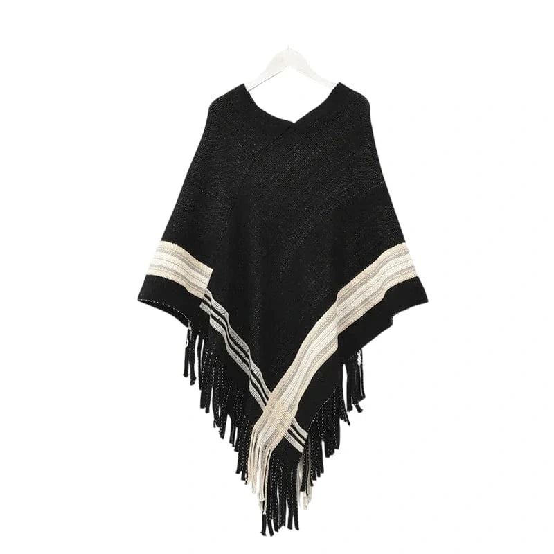 Poncho Femme Cachemire Frange