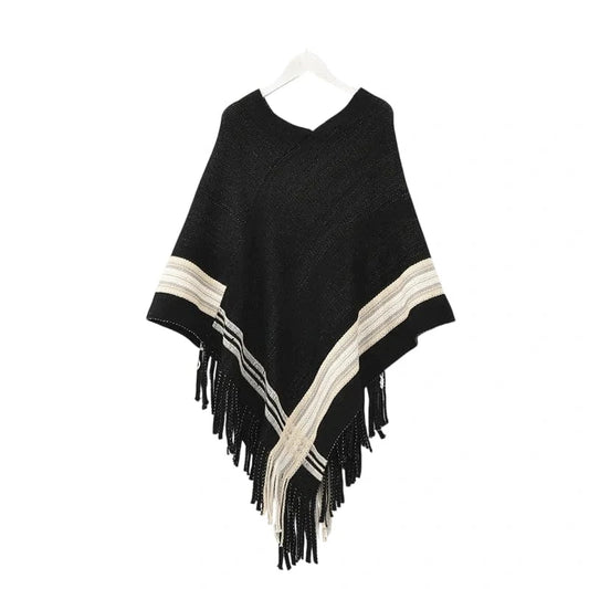 Poncho Femme Cachemire Frange