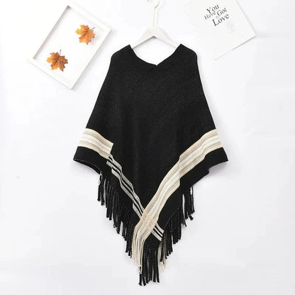 Poncho Femme Cachemire Frange
