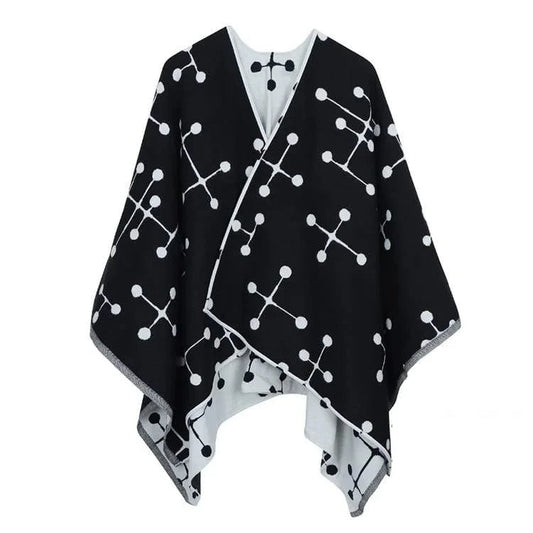 Poncho Femme Cachemire Réversible