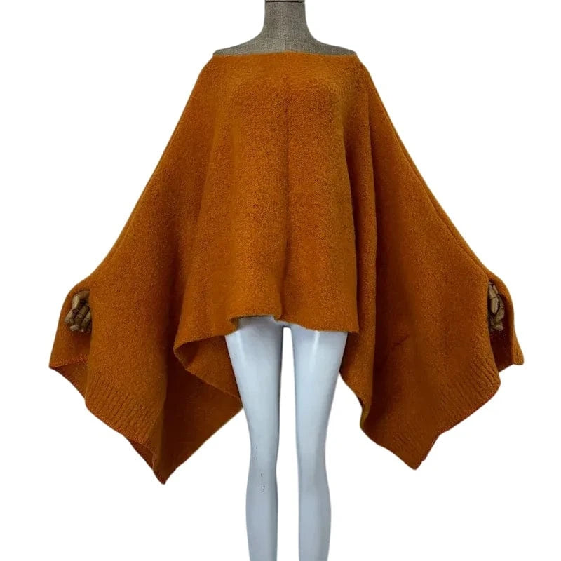 Poncho Femme Cachemire Uni Réversible