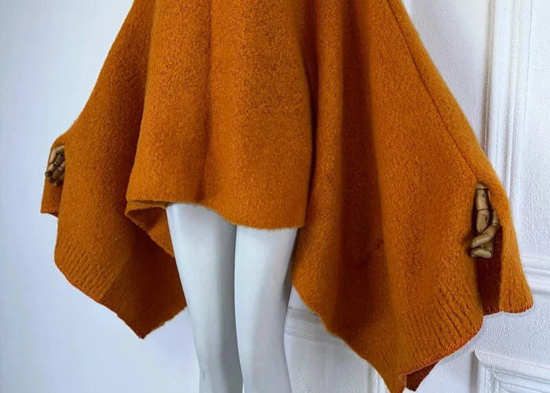 Poncho Femme Cachemire Uni Réversible
