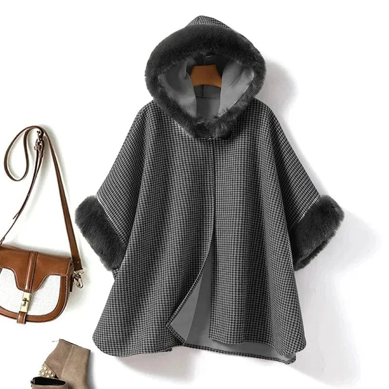 Poncho Femme Capuche