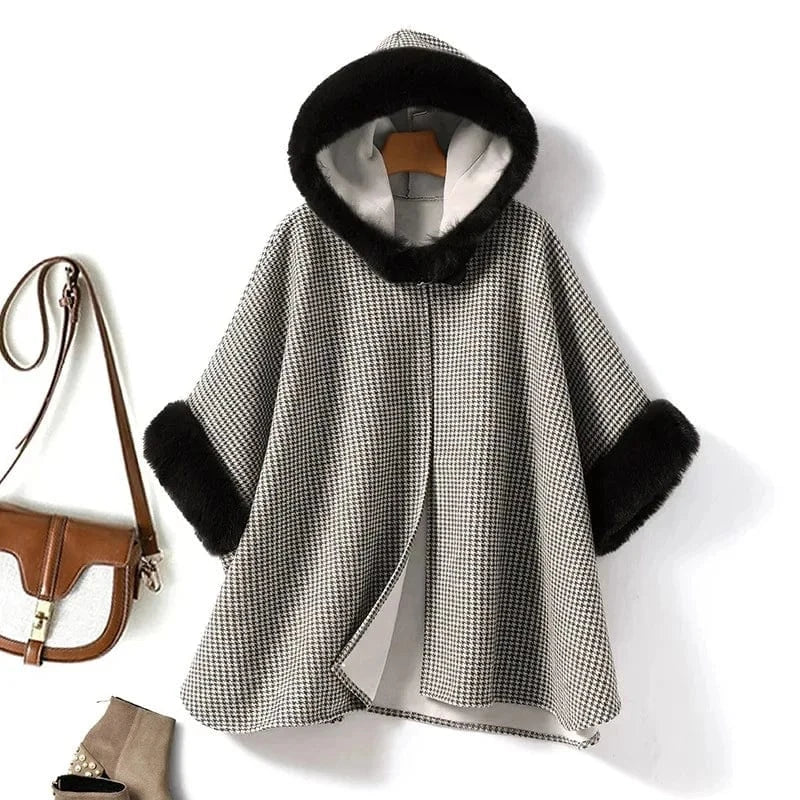 Poncho Femme Capuche