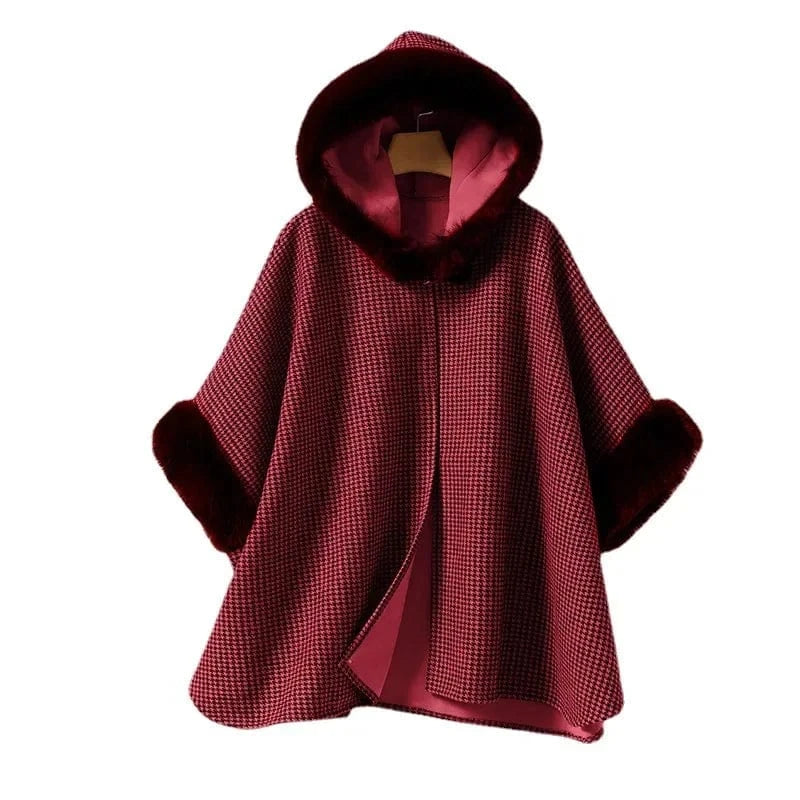 Poncho Femme Capuche