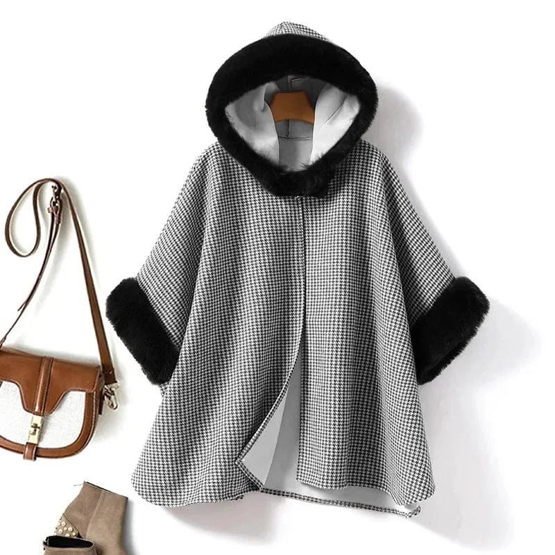 Poncho Femme Capuche