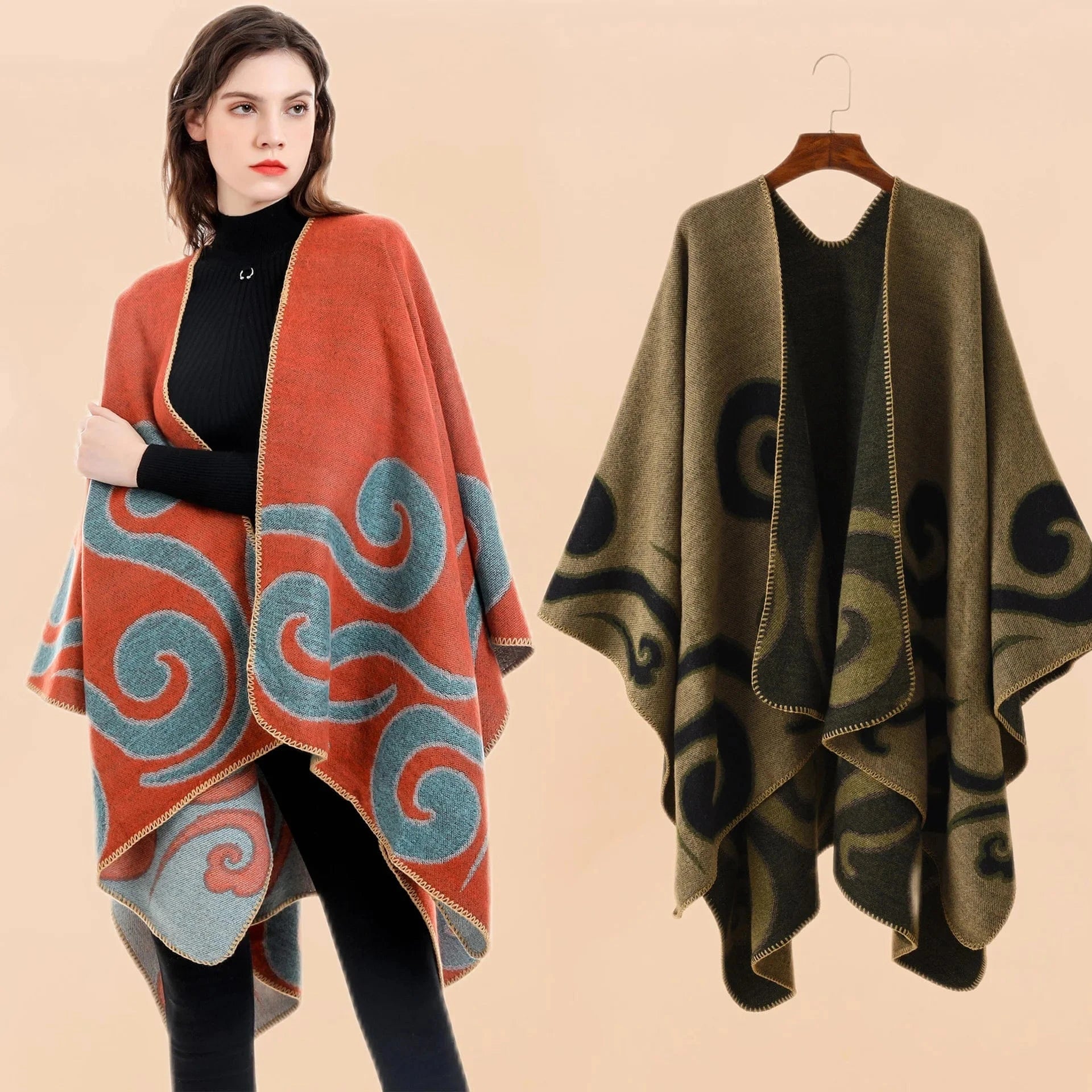 Poncho Femme Châle Oriental