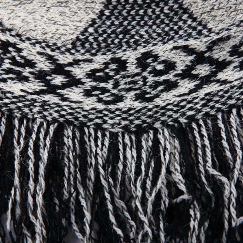 Poncho Femme Chaud Rayures
