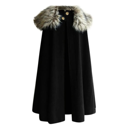 Poncho Femme Col Fourrure
