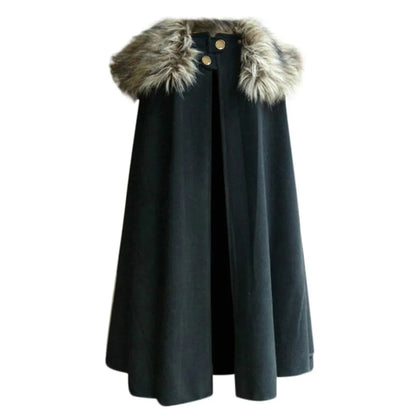 Poncho Femme Col Fourrure