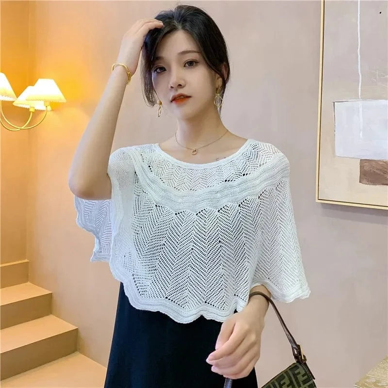 Poncho Femme Été Dentelle