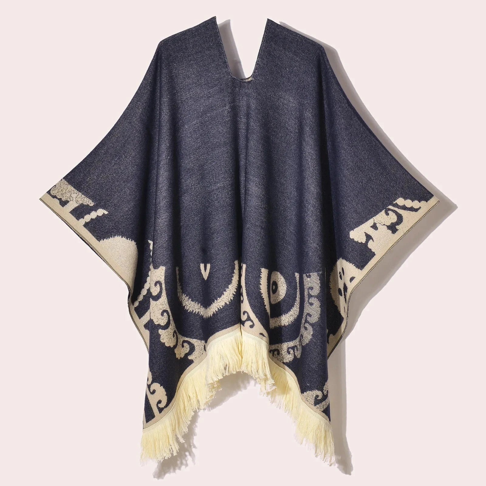 Poncho Femme Ethnique à Frange