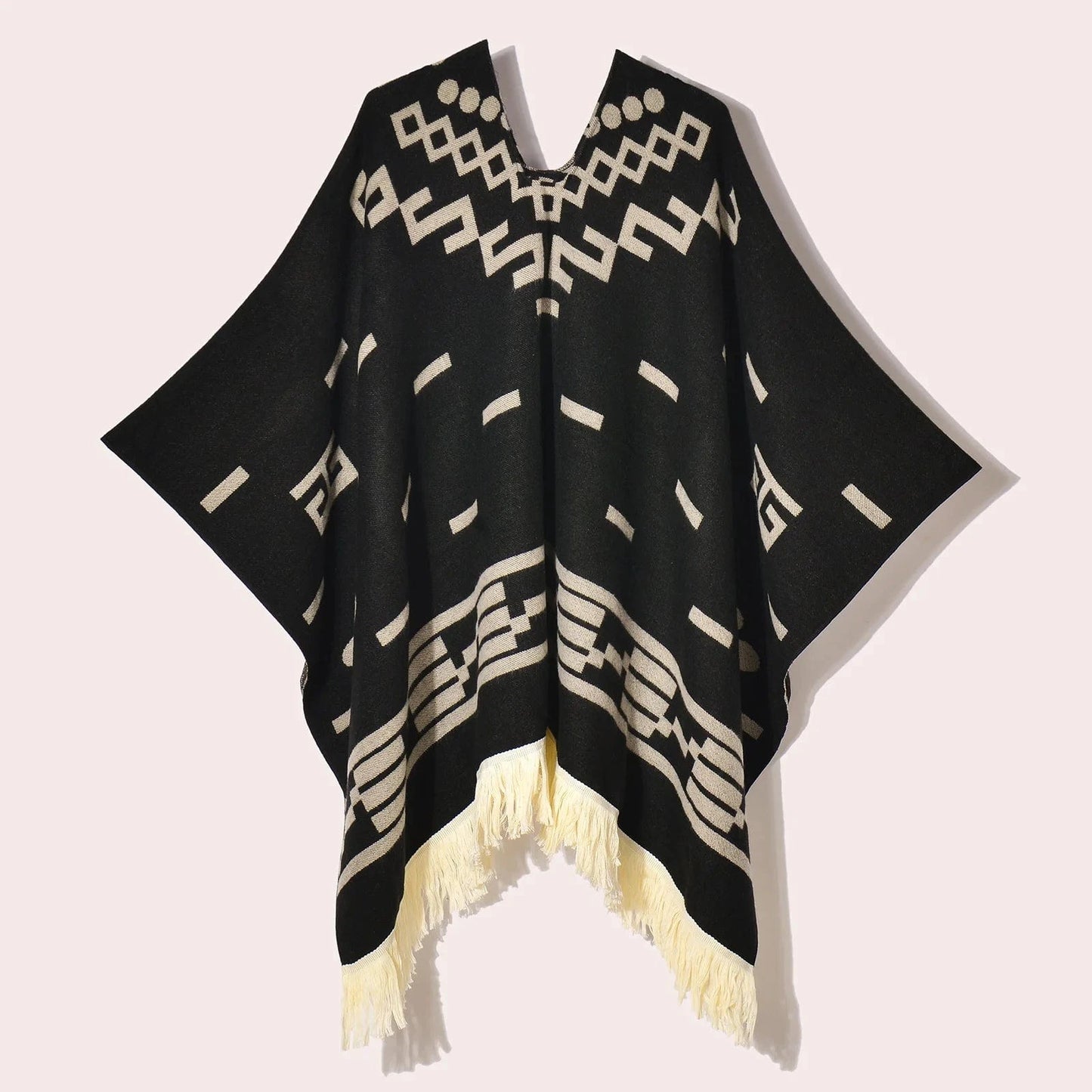 Poncho Femme Ethnique à Frange