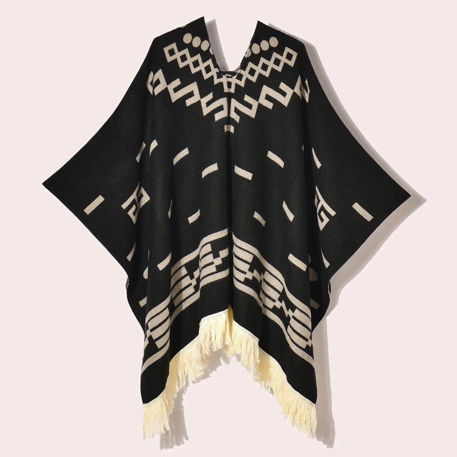 Poncho Femme Ethnique à Frange