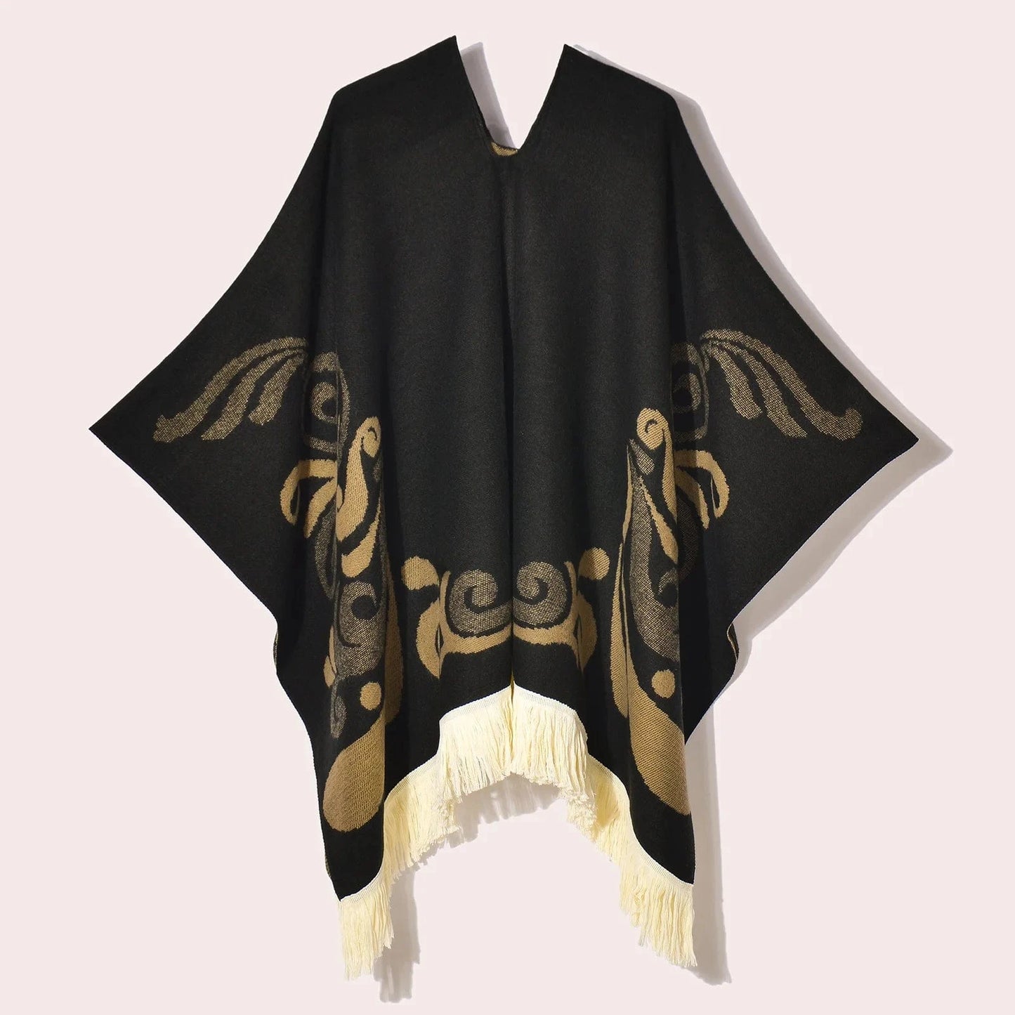 Poncho Femme Ethnique à Frange