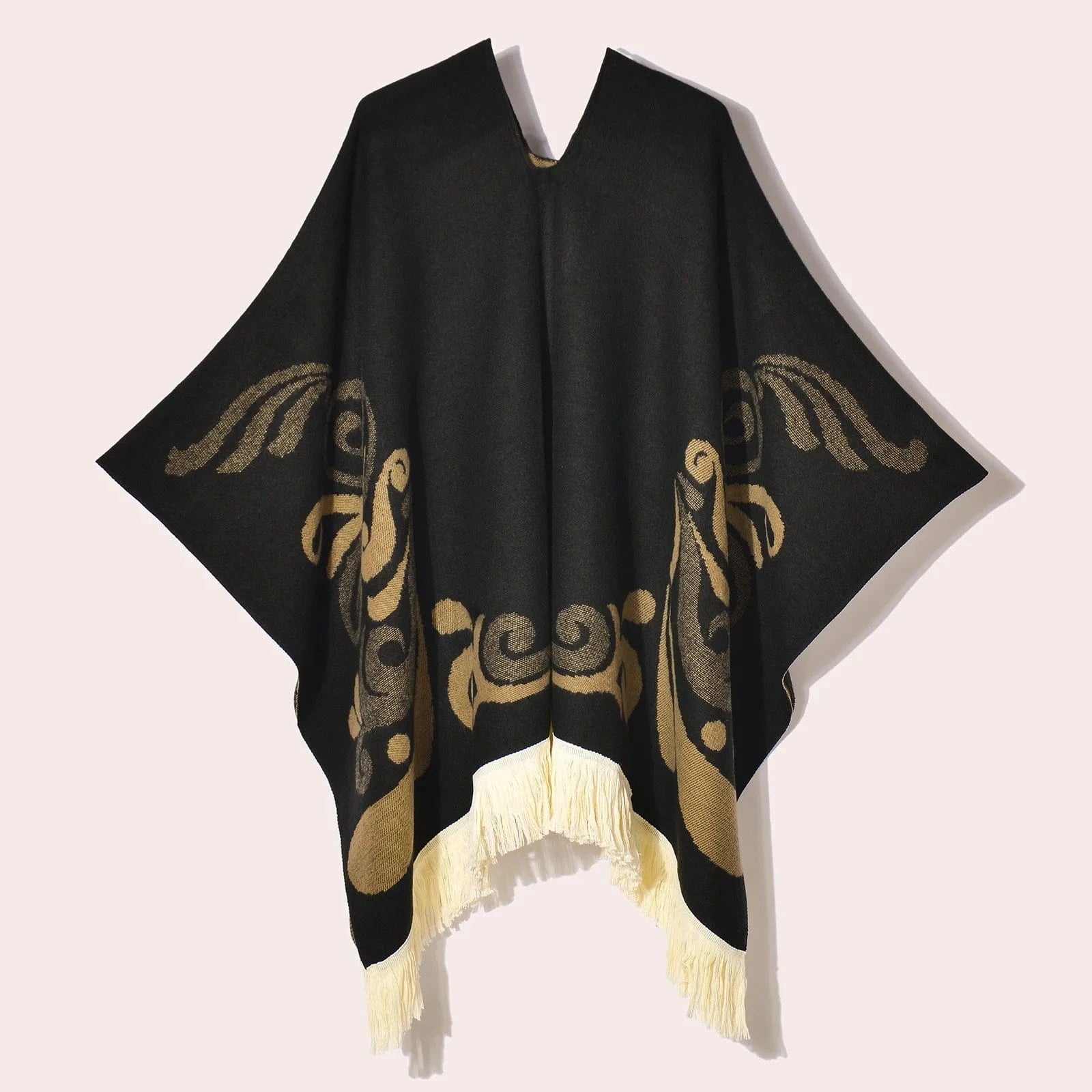 Poncho Femme Ethnique à Frange