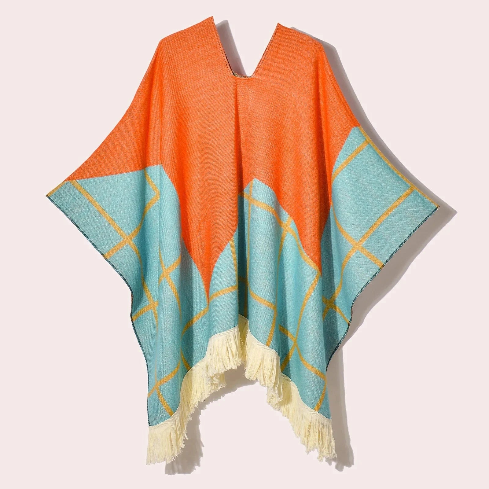 Poncho Femme Ethnique à Frange