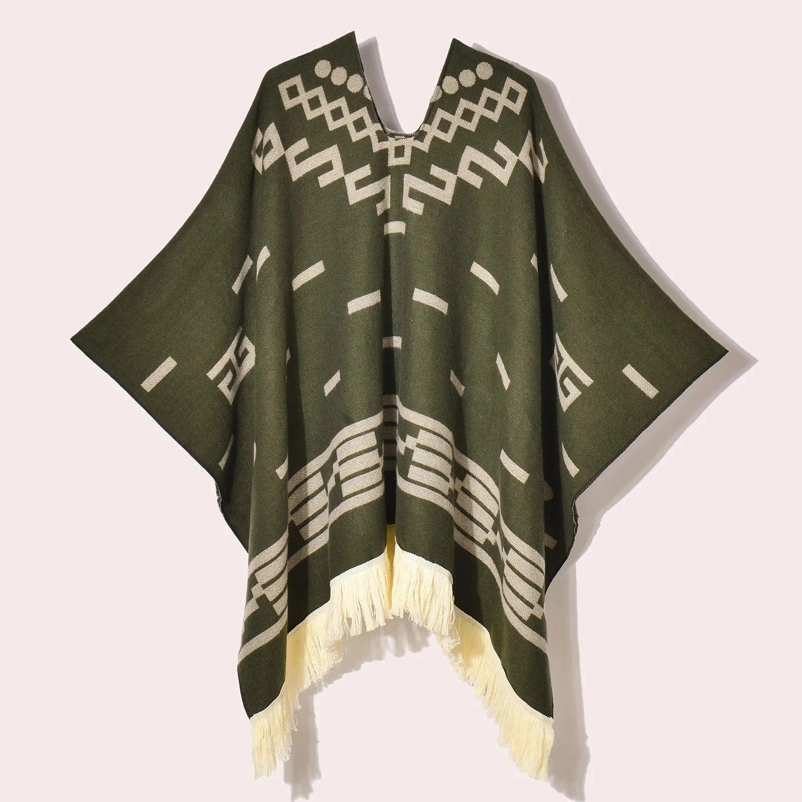 Poncho Femme Ethnique à Frange