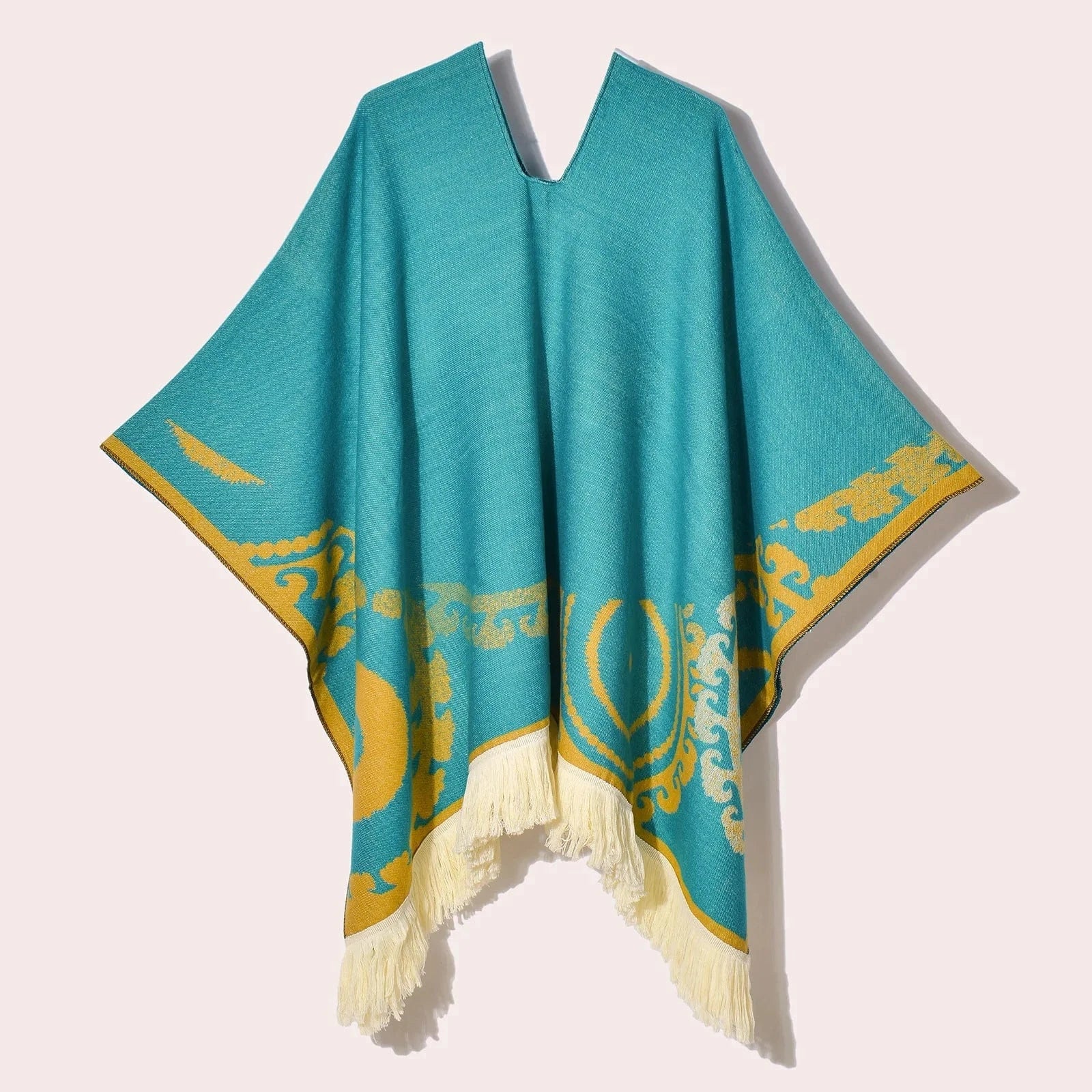Poncho Femme Ethnique à Frange