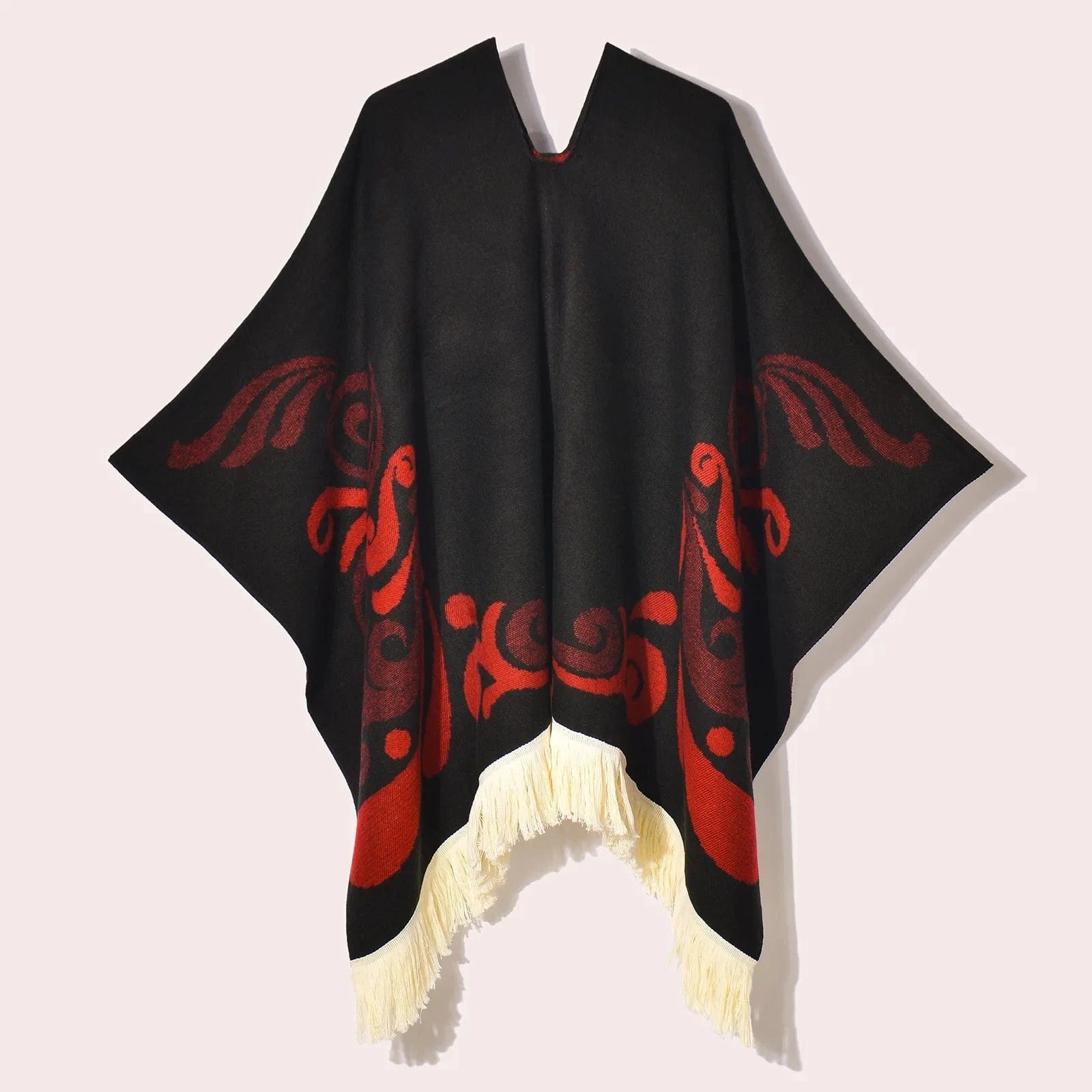 Poncho Femme Ethnique à Frange