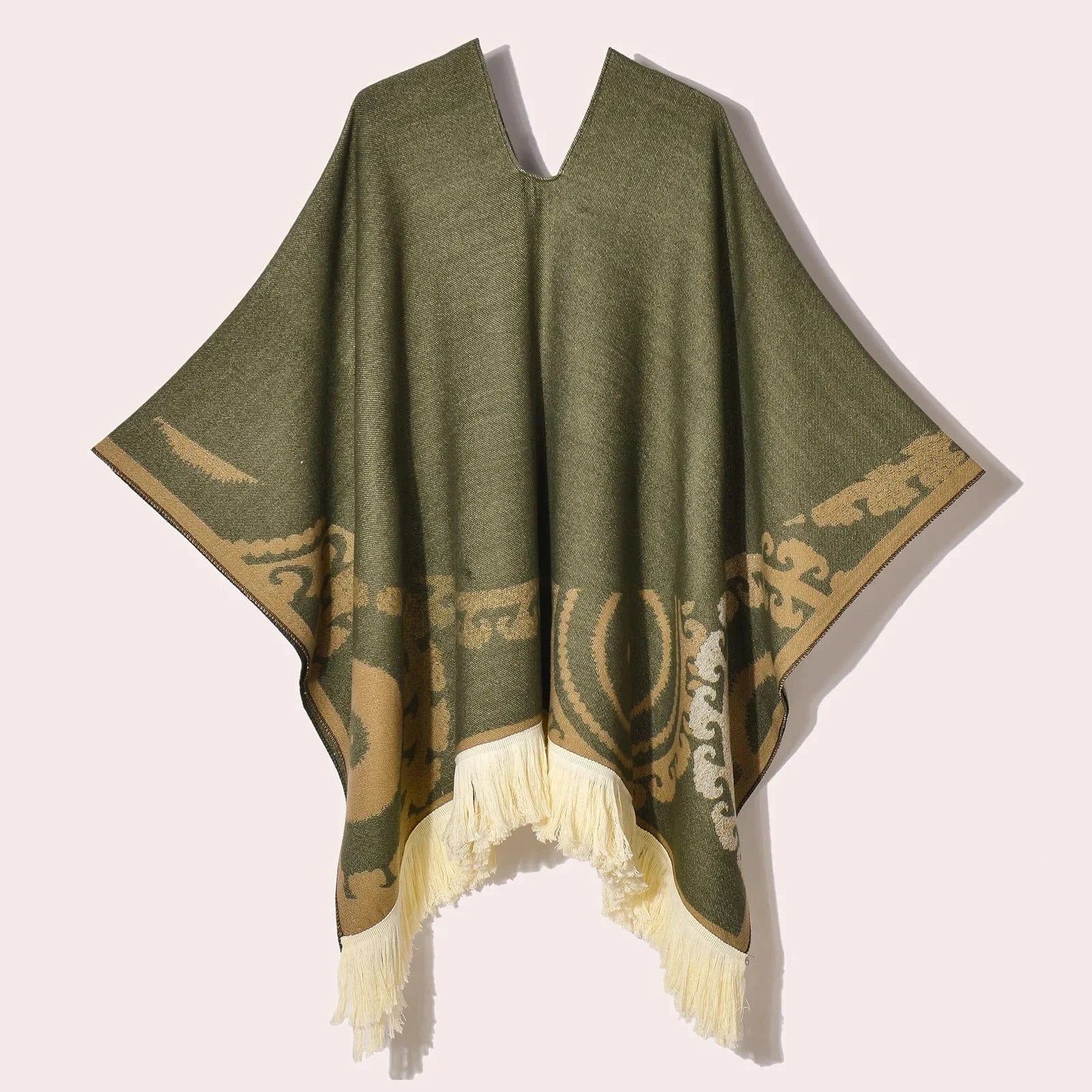Poncho Femme Ethnique à Frange