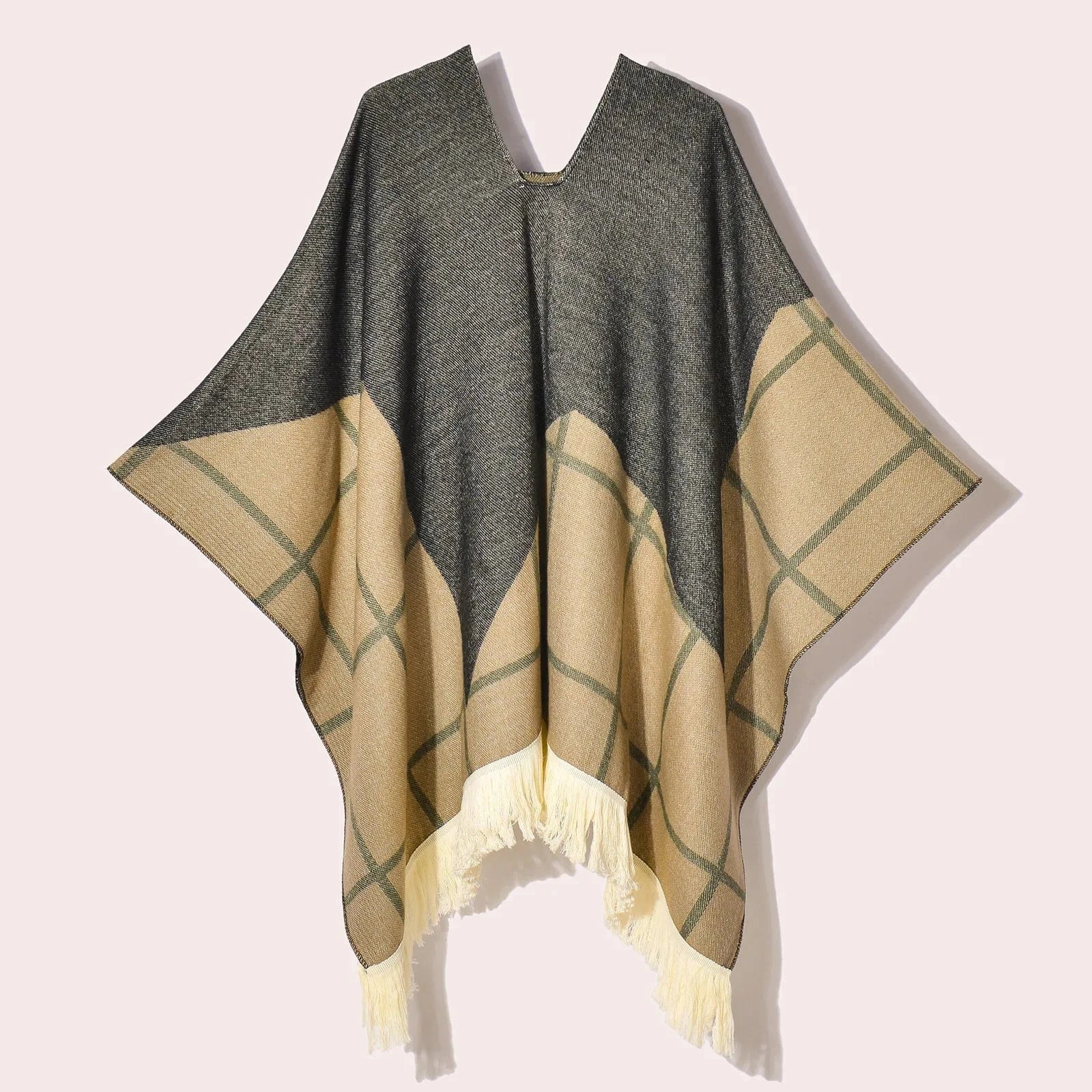 Poncho Femme Ethnique à Frange