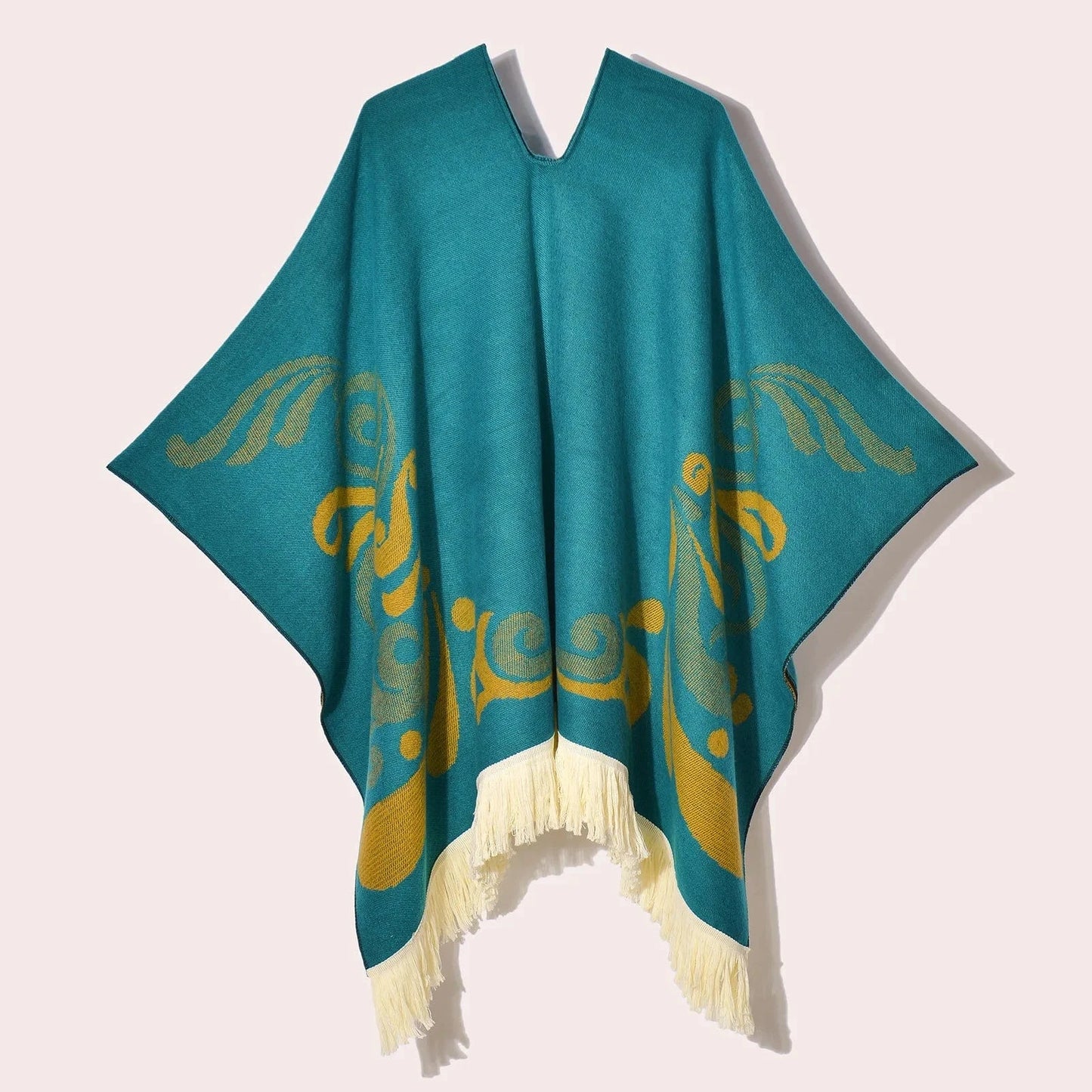Poncho Femme Ethnique à Frange