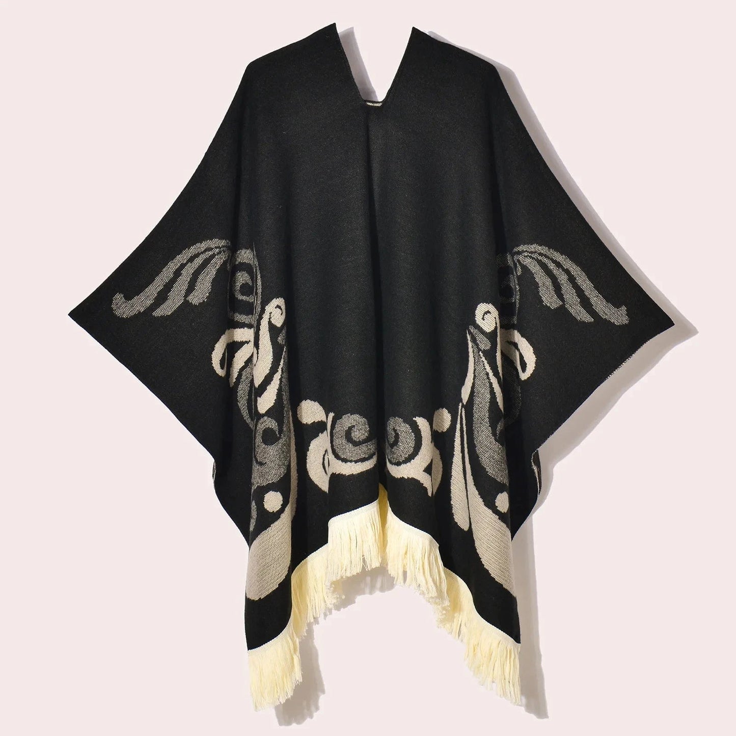 Poncho Femme Ethnique à Frange