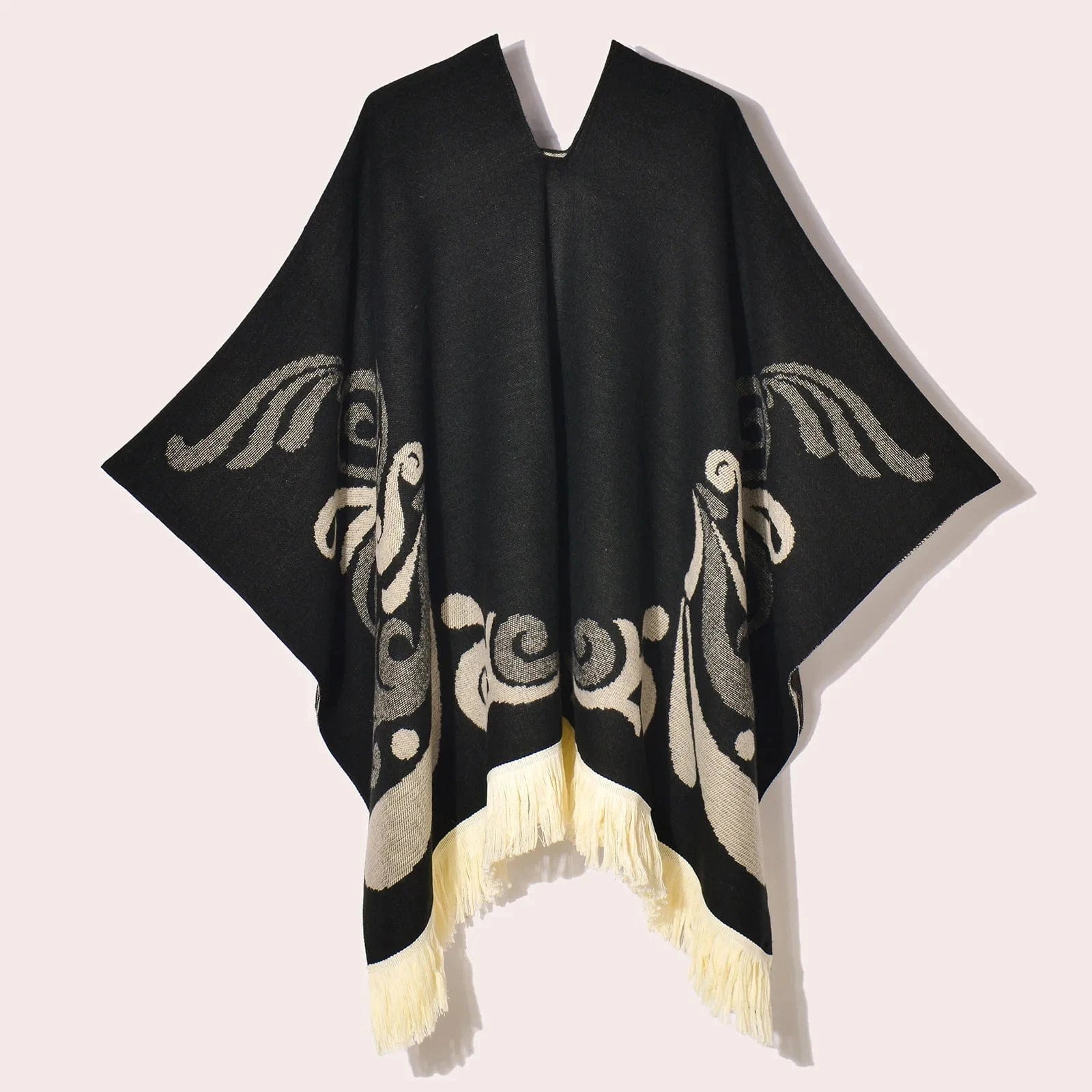 Poncho Femme Ethnique à Frange