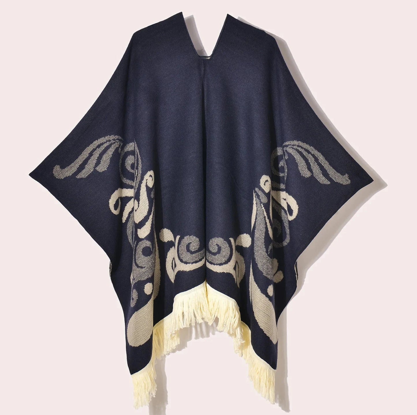 Poncho Femme Ethnique à Frange
