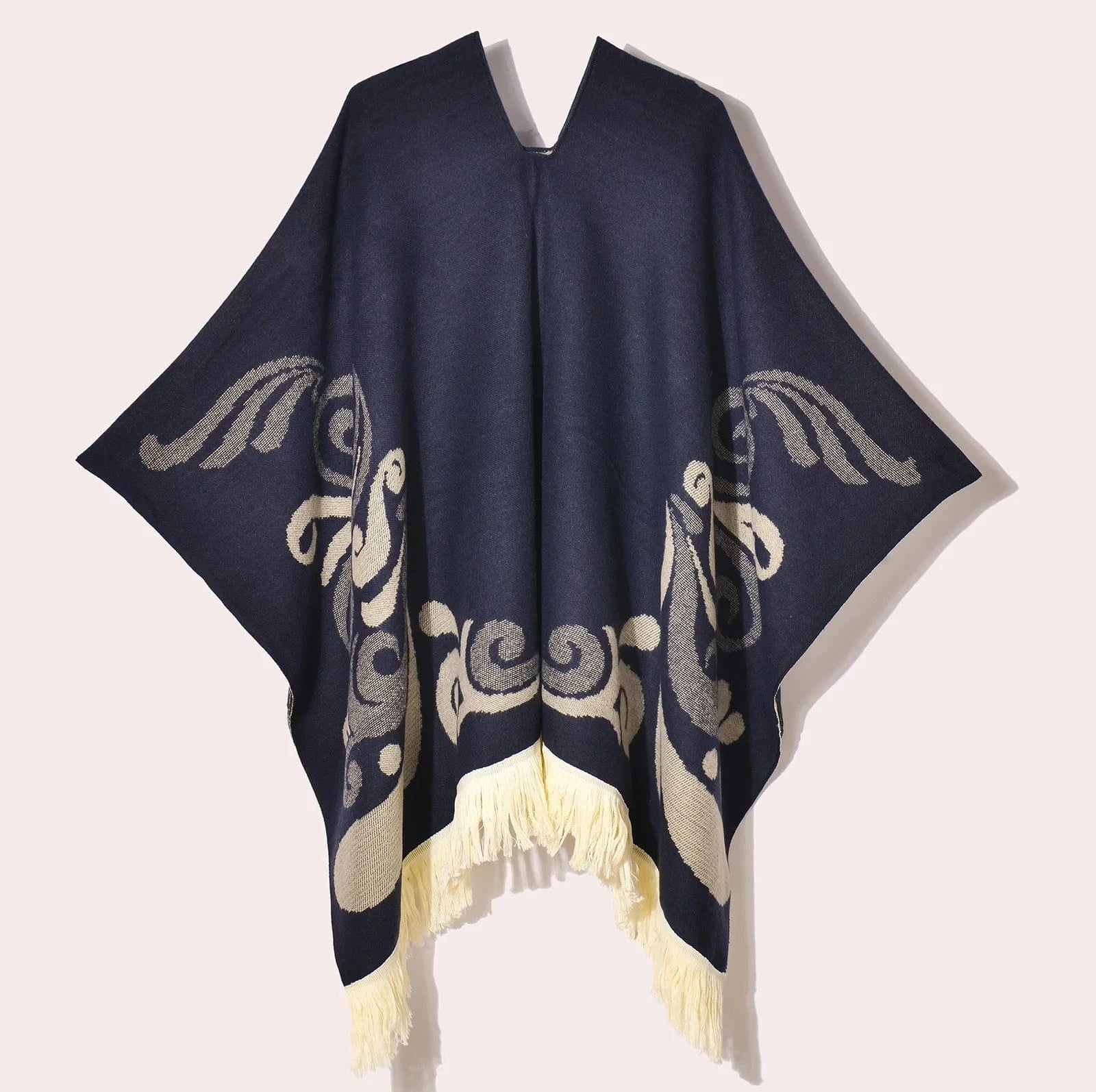 Poncho Femme Ethnique à Frange