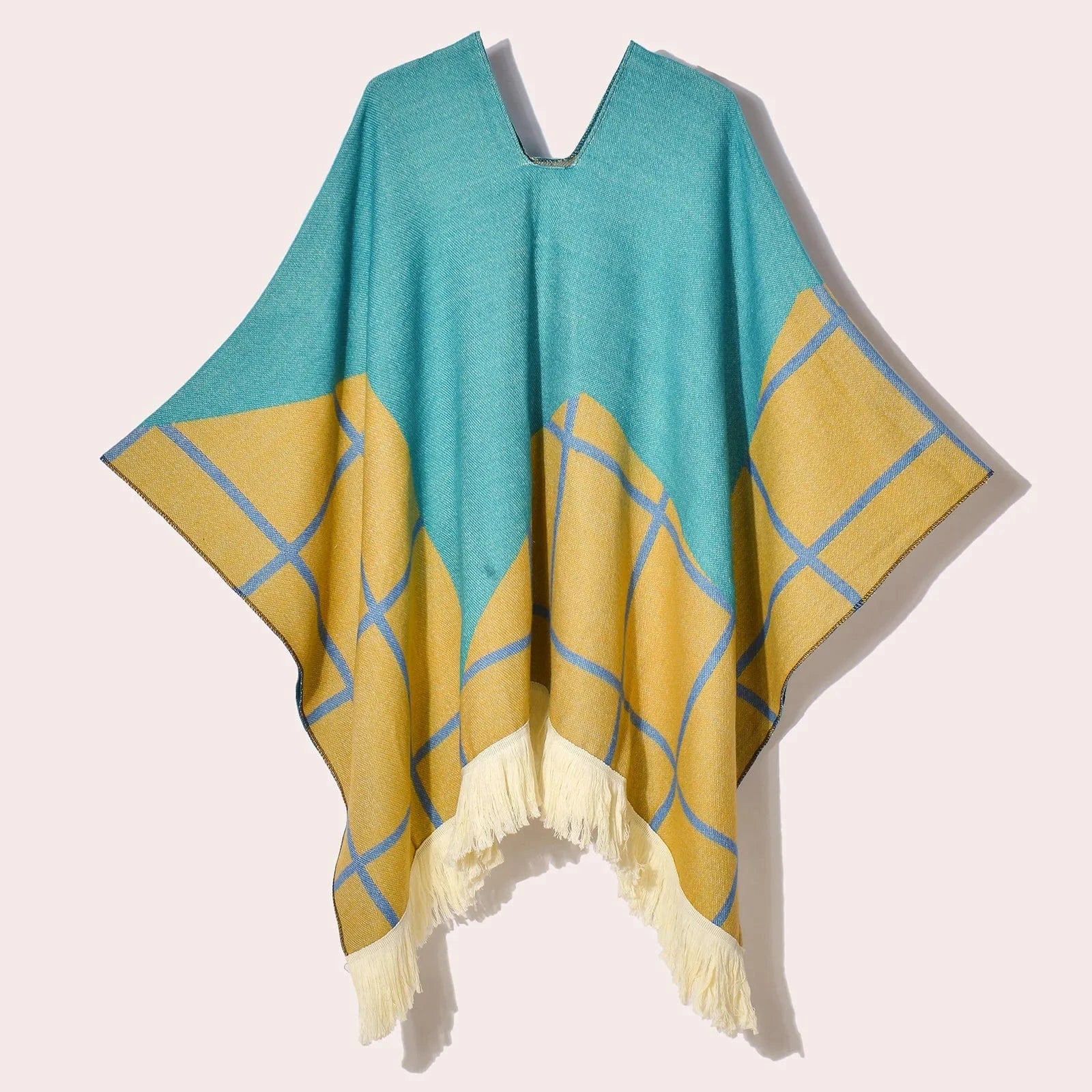 Poncho Femme Ethnique à Frange
