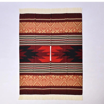 Poncho Femme Ethnique à Frange
