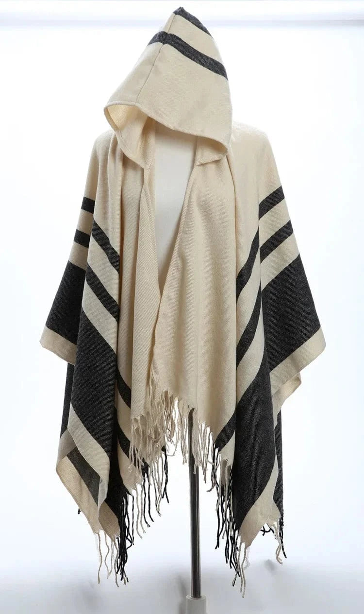 Poncho Femme Fin à Capuche