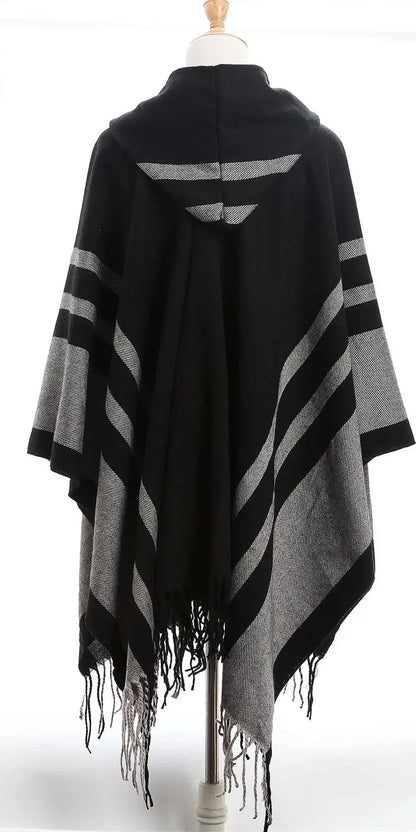 Poncho Femme Fin à Capuche